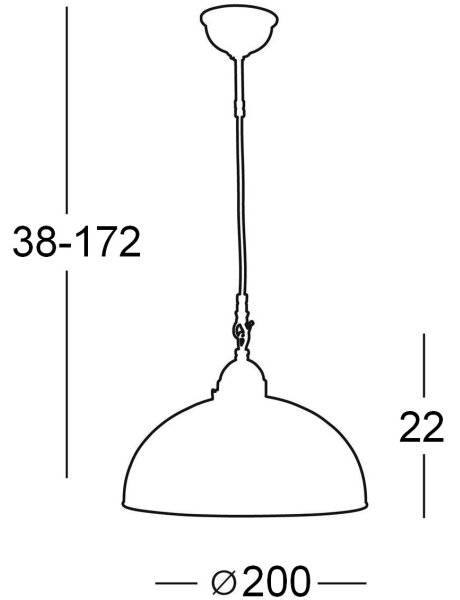 Kolarz 731.30.17 - Luster na lanku NONNA 1xE27/75W/230V modrá