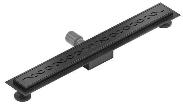 MAXMAX Odtokový sprchovací žľab WAVE BLACK - čierny