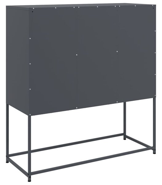 Komoda antracitová 100,5x39x107 cm oceľ