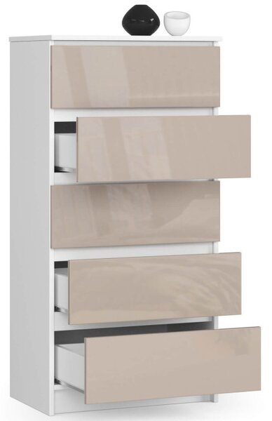 Komoda K60 5SZ CLP cappuccino, lesk