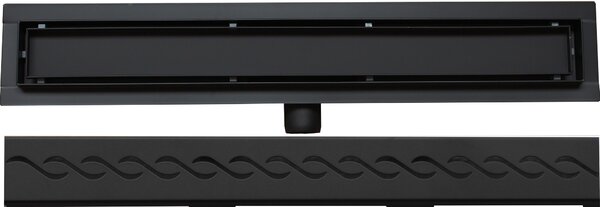 MAXMAX Odtokový sprchovací žľab WAVE BLACK - čierny