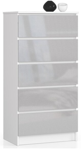 Komoda K60 5SZ CLP metalická, lesk