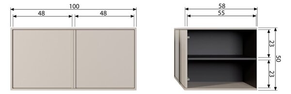 Krémová modulárna skriňa z borovicového dreva 100x50 cm Daily – vtwonen