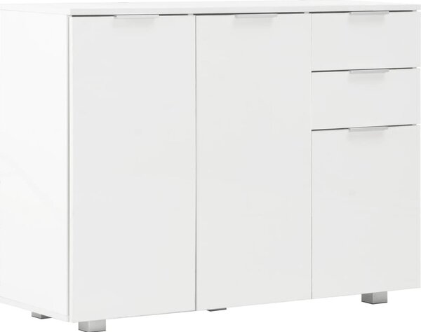 Komoda biela 107x35x80,5 cm vysokolesklá