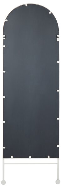 Nástenné zrkadlo biele železo sklo 45 x 145 cm oválne závesné dekorácie moderný minimalistický štýl obývačka spálňa predsieň