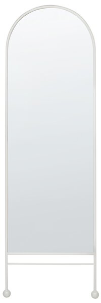Nástenné zrkadlo biele železo sklo 45 x 145 cm oválne závesné dekorácie moderný minimalistický štýl obývačka spálňa predsieň