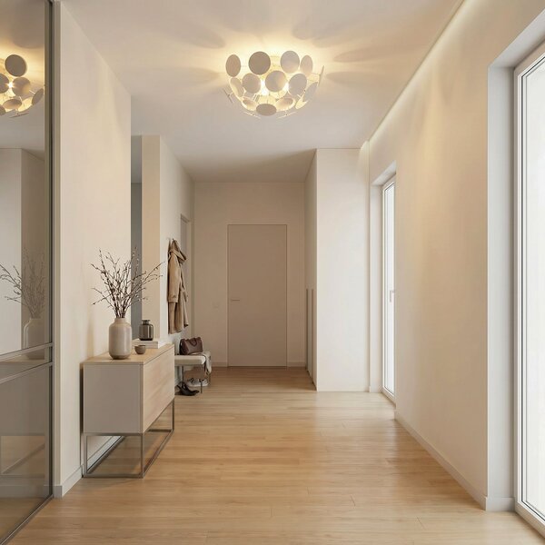Stropné Lampa Lindby, Kinan, stmievateľné, Biela, Obývacia izba, Plast, Moderný