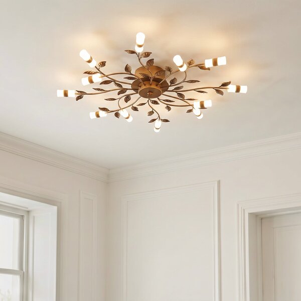Stropné Lampa Lindby, Bentas, Bronzová / Stará Mosadz, Obývacia izba, Kov, Florentský