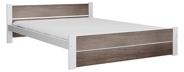 Posteľ IKAROS DOUBLE 180 x 200 cm, biela/dub hľuzovka Rošt: Bez roštu, Matrac: Matrac DELUXE 10 cm