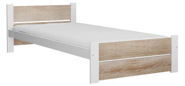 Posteľ IKAROS DOUBLE 90 x 200 cm, biela/dub sonoma Rošt: Bez roštu, Matrac: Matrac DELUXE 10 cm