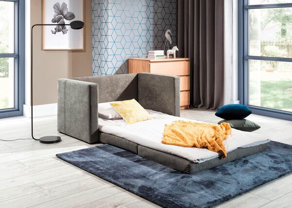 ROZKLADACIA POHOVKA, textil, modrosivá MID.YOU - Sedačky, Online Only