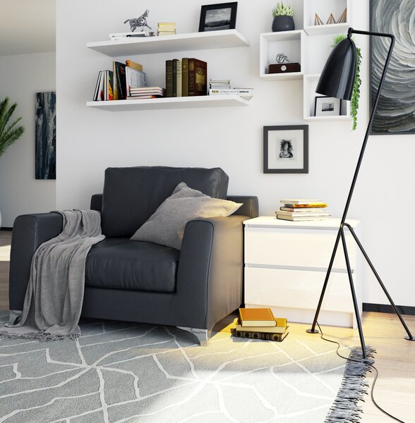 Ak furniture Komoda Liv 60 cm biela lesklá