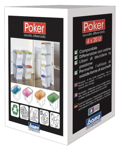 BAMA Odpadkový kôš POKER 4 x 20 l BAMA