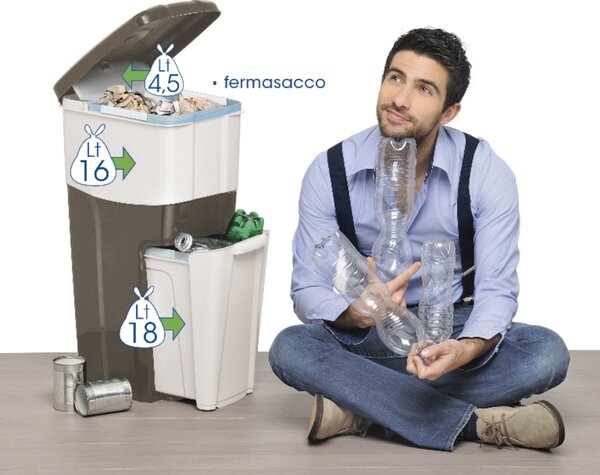BAMA Odpadkový kôš TRYPLA, hnedý BAMA