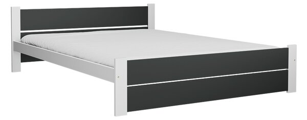 Posteľ IKAROS DOUBLE 140 x 200 cm, antracit/biela Rošt: Bez roštu, Matrac: Bez matraca