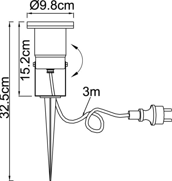 Globo 32076 - Vonkajšia lampa STYL 1xGU10/35W/230V IP65