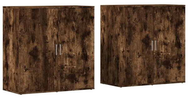 Komody 2 ks dymový dub 79x38x80 cm kompozitné drevo