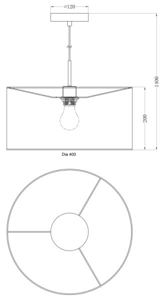 Globo 15185H - Luster PACO 1xE27/60W/230V