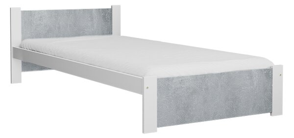 Posteľ IKAROS 90 x 200 cm, betón/biela Rošt: Bez roštu, Matrac: Bez matraca