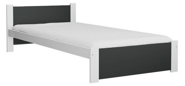 Posteľ IKAROS 90 x 200 cm, antracit/biela Rošt: S lamelovým roštom, Matrac: Matrac COCO MAXI 20 cm