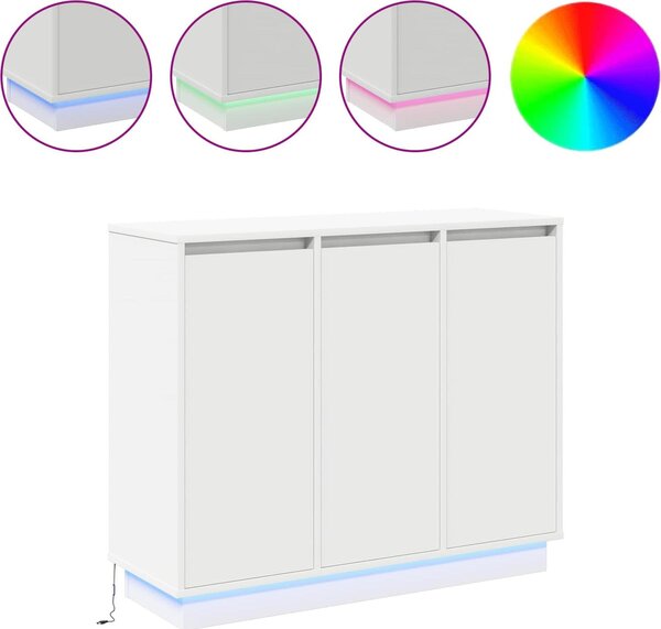 LED komoda Biela 90 x 32 x 75 cm Kompozitné drevo
