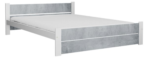 Posteľ IKAROS DOUBLE 140 x 200 cm, betón/biela Rošt: Bez roštu, Matrac: Bez matraca