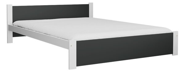 Posteľ IKAROS 120 x 200 cm, antracit/biela Rošt: Bez roštu, Matrac: Matrac DELUXE 10 cm