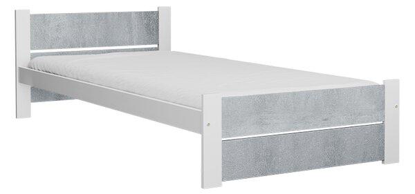 Posteľ IKAROS DOUBLE 90 x 200 cm, betón/biela Rošt: Bez roštu, Matrac: Bez matraca