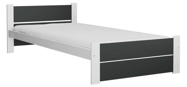 Posteľ IKAROS DOUBLE 90 x 200 cm, antracit/biela Rošt: S latkovým roštom, Matrac: Bez matraca