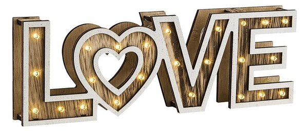 Globo 29976 - LED stolná lampa LOVE 24xLED/0,06W/3xAA topoľ