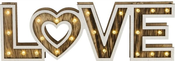 Globo 29976 - LED stolná lampa LOVE 24xLED/0,06W/3xAA topoľ