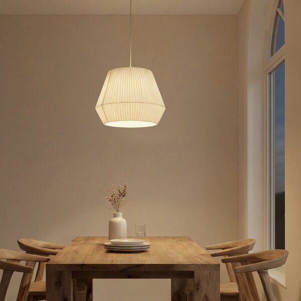 Stropné Lampa Lindby, Vitore, stmievateľné, Biela, Obývacia izba, Tkanina / Textil, Škandinávsky