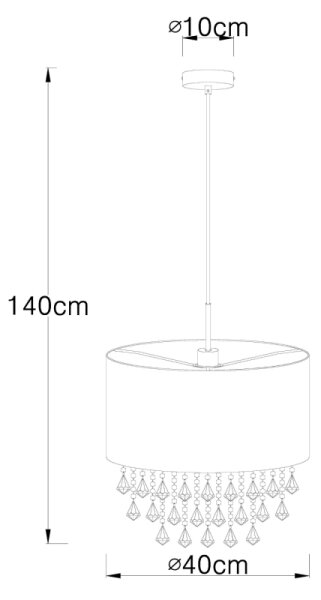 Globo 15187H3 - Luster AMY 1xE27/60W