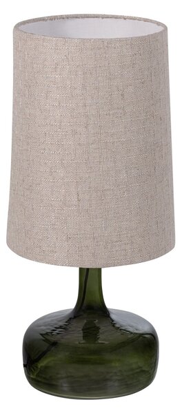 MUZZA Stolová lampa Luma, zelené sklo, prírodné tienidlo