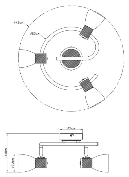 Globo 54352-3 - Bodové svietidlo GYLFI 3xE14/40W/230V