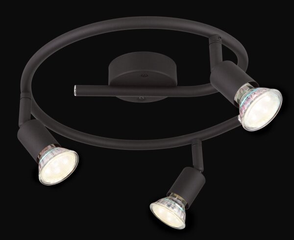 GLOBO 57382-3L - LED Bodové svietidlo OLIWA 3xGU10/3W/230V čierna