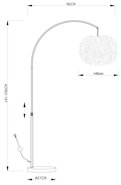 Globo 15057S - Stojacia lampa KATUNGA 1xE27/40W/230V
