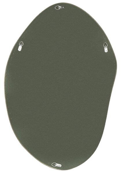 Nástenné zrkadlo zelené MDF zamatový rám sklo 59 x 90 cm nepravidelný tvar závesné na stenu moderný štýl