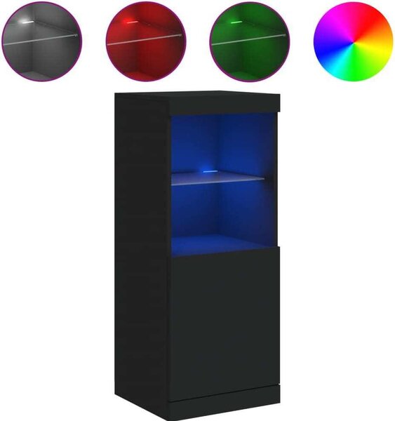 Komoda s LED svetlami čierna 41x37x100 cm