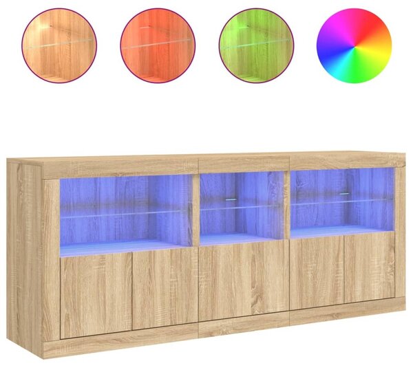 Komoda s LED svetlami dub sonoma 162x37x67 cm