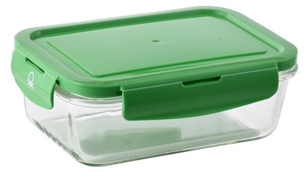 Borosilikátové sklo na potraviny United Colors of Benetton 840 ml / zelené viečko