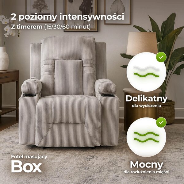 NovýNábytok.sk Masážne kreslo Banesto (svetlosivá) . Akcia -21%. Vlastná spoľahlivá doprava až k Vám domov. 1119175