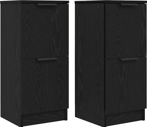 Servírovacia skriňa 2 pcs Čierny dub 30 x 30 x 70 cm
