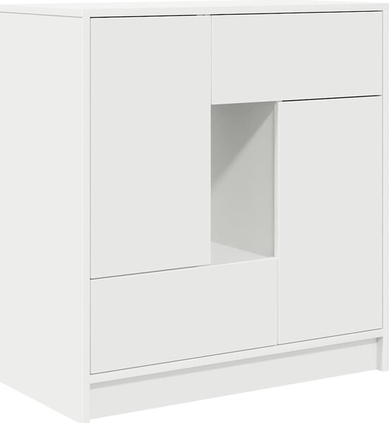 Komoda so zásuvkami a dvierkami, biela 70,5x34x74,5 cm
