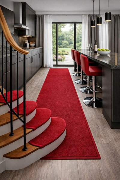 Vopi Nášľapy na schody Eton červený obdĺžnik, samolepiaci - 24x65 obdĺžnik (rozmer vrátane ohybu)