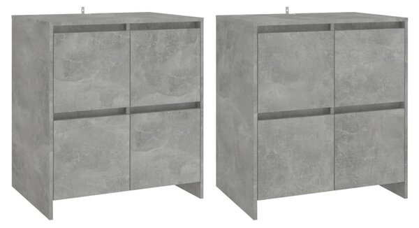 Komody 2 ks betónové sivé 70x41x75 cm drevotrieska