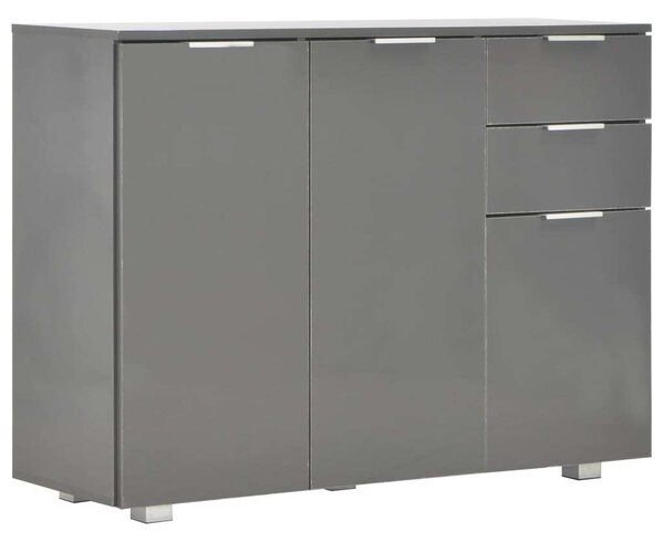 Komoda sivá 107x35x80,5 cm vysokolesklá