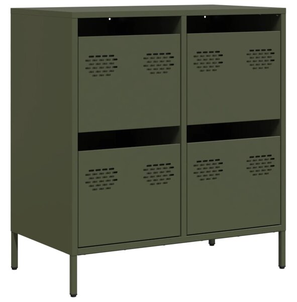 Komoda olivovozelená 68x39x73,5 cm oceľ valcovaná za studena