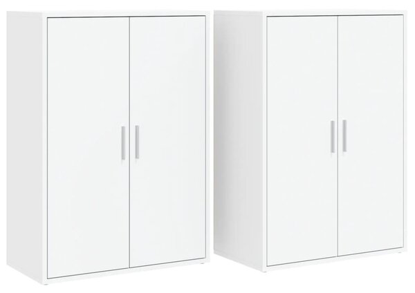 Komody 2 ks biele 60x31x84 cm kompozitné drevo