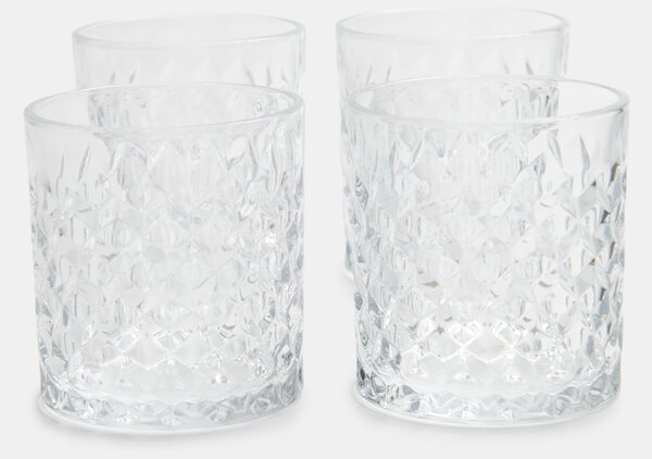 Sinsay - Súprava pohárov s reliéfnym vzorom 4 pack - clear